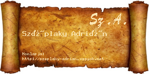 Széplaky Adrián névjegykártya